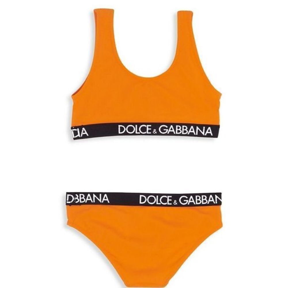 Dolce & Gabbana Girl's Two-Piece Swimsuit Orange Girls Sz 8 - Picture 2 of 2